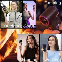 New Portable Turbo Small Air Cannon Handheld Fan 150 Wind Speeds Adjustable Mini Electric Fan USB Charging Fan Outdoor Mini Fan - Pink Orange - View 9