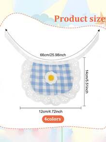 1pc Pet Daisy Plaid Bib, Cute Dog Bandana, Stylish Drool Bibs Suitable For Small/Medium Dogs And Cats