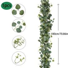 1pc/2pcs/4pcs Eucalyptus Garlands,1 Pack 5.7ft Long Artificial Mixed Eucalyptus Leaves Vine,Greenery Garland Hanging Plants For Farmhouse Table Centerpiece Mantel Wedding Arch Christmas Decor,Room Decor,Home Decor,Kitchen Decor,Wedding Decor,Table Decoration,Centerpieces,Office Decor,Garden Decor,Outdoor Decor