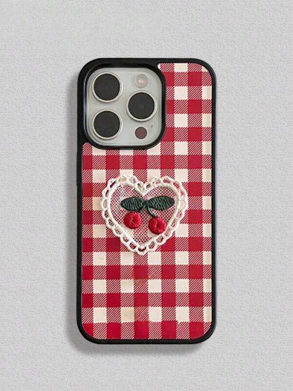 غطاء حماية للهاتف بنقشة مربعات حمراء وبيضاء مع زهور، متوافق مع هواتف آيفون 11/11 برو/ 11 برو ماكس، 12/12 برو/ 12 برو ماكس، 13/13 برو/ 13 برو ماكس، 14/14 برو/ 14 برو ماكس، 15/15 برو/ 15 برو ماكس، 16/16 برو/ 16 برو ماكس، أوبو، هدية رائعة للصديق/الصديقة