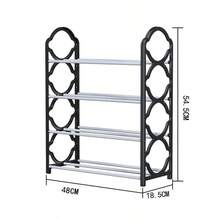 1pc 4-Layer Entryway Furniture Shoe Rack, Multifunctional Simple Storage Rack And Shoe Organizer, Metal Steel Pipe And Plastic Bracket, Space Saving, Easy To Install, Suitable For Corridors, Entrances, Living Rooms, Bedrooms