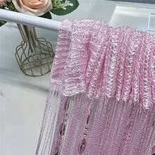 100cmX200cm Decorative Door String Curtain Beads Wall Panel Fringe Window Room Divider Blind For Wedding Coffee House Parts Door Divider Beads Tassel Screen Decoration (Colorfull 25) - 粉色 - 查看 2