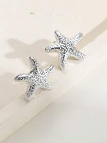 2pcs/Set Simple Boho Style Starfish Earrings, Women Gift For Beach, Vacation, Date, Daily Casual, Party, Vacation Matching - Shape - View 5