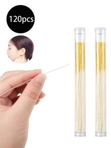 120PCS Earrings Hole Clean, Fragrance Odor Removal Ear Care Kit, Piercing Floss Disposable Piercing Aftercare Piercing Cleaning Line, Ear Piercing Care Cleaning Tool,Suitable for men and women - Purple - View 15