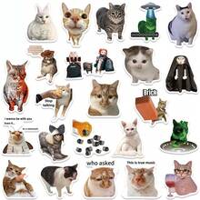 50张趣味表情包贴纸 可爱猫咪贴纸 表情包猫咪贴花 卡通搞笑猫咪贴纸 表情包动物贴纸 乙烯基防水贴纸 适用于水瓶、电脑、笔记本电脑、手机、行李箱、笔记本、冰箱 - 彩色 - 查看 4