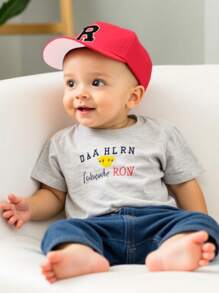 1 pièce Casquette de baseball pour enfants avec lettres de l'alphabet 26, broderie fil doré, style lettre, pour bébé garçons style Kpop, casquette snapback, chapeaux de soleil pour filles et garçons 1-3 ans