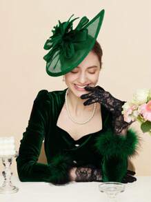 1Pc Tea Party Fascinator Hat For Women Kentucky Headwear Derby Pillbox Church Hat For Cocktail Wedding ,Hair Accessories, Tiny Hats, Mini Fascinator, Mini Cap, School Stuff, Gifts, Classy, Festival Outfits, Rave Accessories