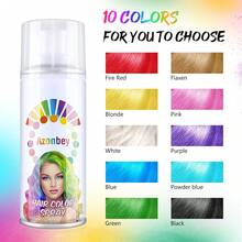 Black Hair Spray,Temporary Hair Color Wax, Hair Wax Dye Pomades,Washable Root Touch Up Hair Color Natural Hair Dye For Party,Hollowen,Cosplay. (Black, 120ml) - 黑與白 - 查看 11