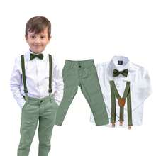 Miguelito Moda Infantil Children's Social Set Wedding Baptism Page Boy Olive Green - Moss Green - Baby Groom Entrance Ring - 橄欖綠 - 查看 2