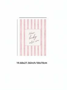 1 件优质“我们有多幸运”印刷粉色条纹和红色手写引语时尚数码艺术，无框帆布墙饰，适用于卧室/客厅/宿舍/派对，完美的度假旅行和海滩毕业礼物，Funkyposters 墙面印刷品（现代装饰、绘画） - 彩色 - 查看 10