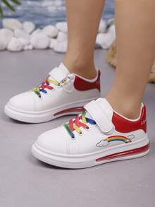 2025夏季新款儿童运动鞋，不闷热，鞋底柔软，防滑，魔术贴和彩虹印花，是适合女孩的中国风可爱鞋款