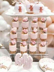 50 Stücke transparente quadratische und runde kreative Boxen, Mousse-Becher, Dessertständer, Vorspeisen. Kunststoff-Dessertbecher für Hochzeiten, wiederverwendbare dicke Mousse-Becher für Partys, Geburtstage, Schulanfang, Abschluss, Weihnachten