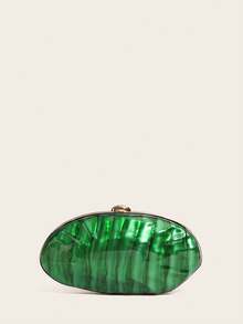 Women's Evening Clutch Bag, White Pearl Effect Hard Box Shaped Handbag, Acrylic Shell Design Party Bag, Shoulder Strap Crossbody - Multicolor - View 14