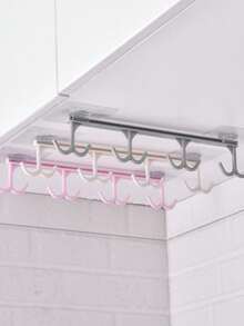 1/2个免钉厨房挂钩，适用于橱柜和门 - 多功能收纳架和底盘整理器，衣柜挂钩，门后分类架，无损室内装饰，节省空间的食品储藏室和衣柜解决方案，易于安装，防锈，耐用的塑料和金属混合材质，非常适合厨房、浴室、玄关和洗衣房，可整齐收纳餐具、钥匙、毛巾、包袋等物品，方便取用。 - 多色 - 查看 6