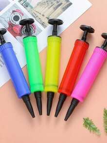 1pc/5pcs (Random Color) Balloon Inflator, Hand-Operated Plastic Balloon Air Pump, Suitable For Birthday Party Supplies - Multicolor - View 10