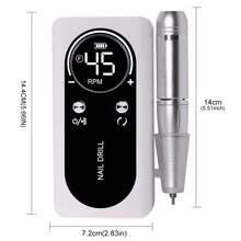 专业电动美甲套装，指甲锉磨机，美甲修脚套装，家用及沙龙美甲锉套装，指甲抛光工具，情人节礼物 - 白色 - 查看 7