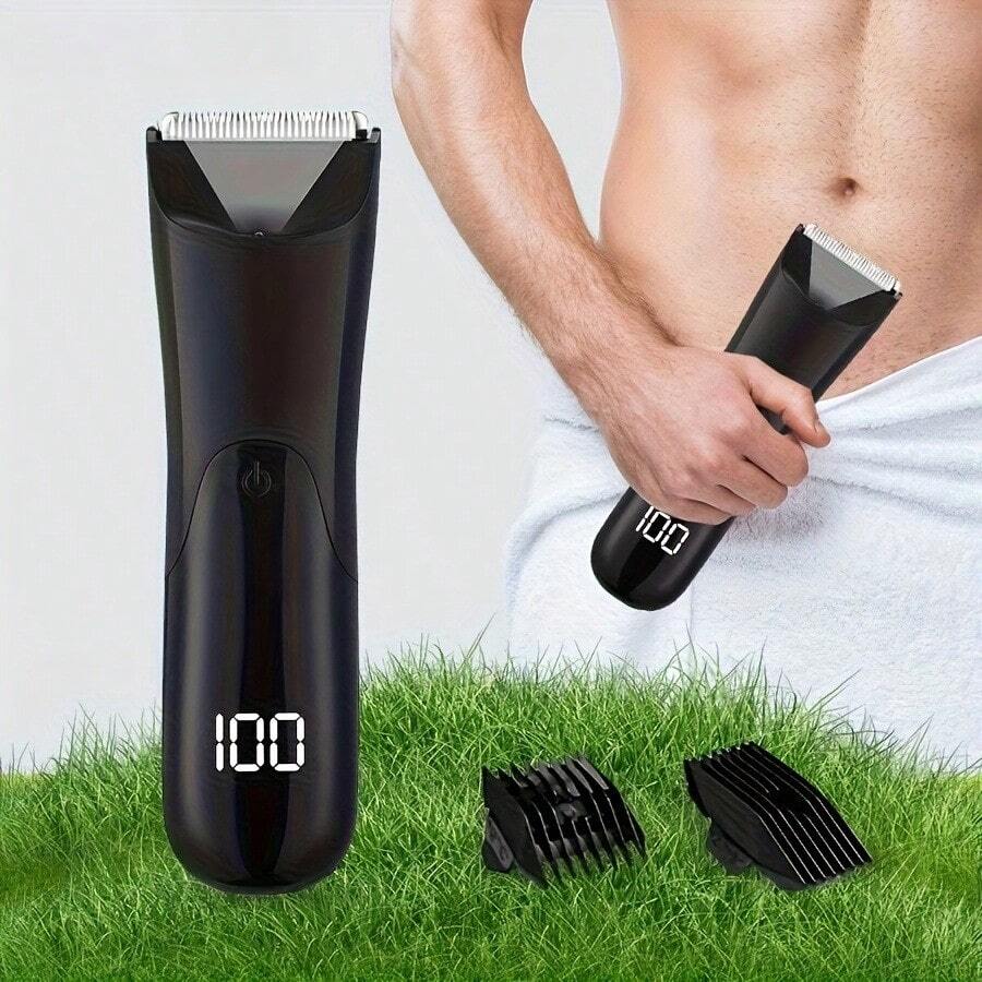 Men's Body Trimmer, Electric Shaver, Electric Inguinal And Hair Trimmer, Ceramic Blade Male Hygiene Shaver Trimmer, Full Body Beauty,Best Mother's Day And Valentine's Day Gifts - 黑色 - 查看 1