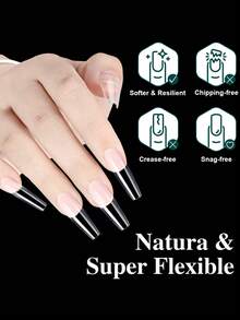 160/320 件预成型弧形全覆盖假指甲片软凝胶按压式法国杏仁胶囊棺材人造假指甲延长片 16 种尺寸