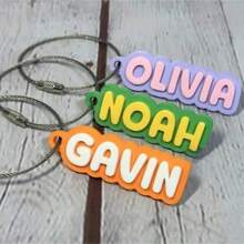 3D Printed Water Bottle Name Tag | Cute Personalized Keychain | Small Name Tag With String | Customized Name Tag | Sports Bag Name Tag