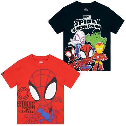Spider-Man Marvel Spidey And His Amazing Friends Boys Tshirt 3 Pack, Boys' T-Shirts For Summer, Pack Of 3 T-Shirt