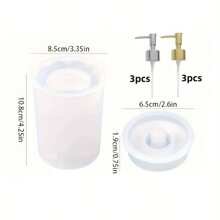 1 Set Flasche Harzform mit Pumpen-Kit, Harzguss Formset, 1 Set Flasche Harzform + 6 Stücke Dosierpumpe Silikonform für Epoxidharz, Bad, Stifthalter (Diamant) Flasche Harzform