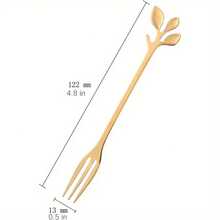 50/40/30/20/12/6件金色不锈钢甜点水果叉、餐具派对用品、4.7英寸专业迷你杯搅拌勺、小沙拉蛋糕叉 - 金色 - 查看 2