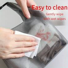 High Quality Large Capacity Unisex Toiletry Bag, Waterproof PVC Wet & Dry Separation Drawstring Pouch With Wrist Strap, Lightweight Minimalist Design Suitable For Outdoor, Swimming, Gym, Travel - Multicolor - View 6