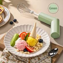 Batidora eléctrica inalámbrica/Batidor de acero inoxidable 304/Recargable por USB/Batería de litio de 800mAh/Herramienta de mezcla para tartas, cremas, galletas y cocina - Multicolor - Ver 10