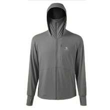 CAMEL CROWN 男士针织防晒衣春夏户外纱防晒清凉黑胶钓鱼防晒服登山外套 - 暴雨灰 - 查看 4