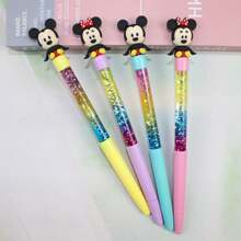 Disney 6Pcs/Set Mickey Minnie Magic Colorful Fairy Stick Internet Celebrity Flow Sand Pen Neutral Pen Student Stationery