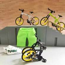 1pc Foldable Alloy Simulation Finger Bike, Creative New Downhill Mountain Bike Finger Toy