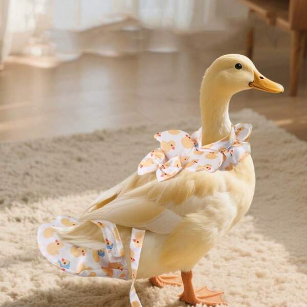 Duck Diapers Washable Nappy Adjustable Pet Bowknot Clothes With Elastic Band Hen Vest Chicken Physiological Pants Goose Flight Suits Farm Chicken Duck Vest Hen Belt Pet Harness Matching Collars Bow Comfortable Leads Breathable Poultry Supplies