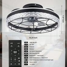Low Profile Smart Ceiling Fan With 3-Color LED – 6 Speeds, Remote, Smart Timing – Ideal For Home/Kitchen/Bedroom