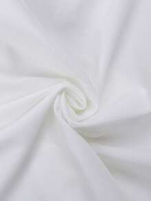 Plus Solid Women Long Sleeve Button Shirts - White - View 4