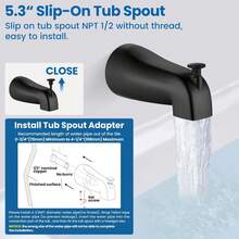 Shower Faucet Set Matte Black Tub Faucet Set With 8 Inch Rainfall Shower Head And Tub Spout Single-Handle Tub Shower Wall Mount High Pressure Shower System Combo - Matte Black - View 6