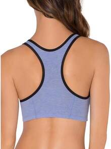 Fruit Of Loom Women's Multi-Pack Tank Top Style Sports Bra - Blue Gem Heather With Black/White/Black Hue - View 3
