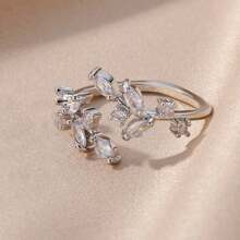 1pc Fashion Minimalist Adjustable Women Ring, Wheatear & Leaf Jewelry