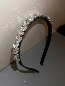 1 件时尚铆钉几何发带，优雅叶子设计发夹，适合女孩，日常防滑发饰，适合所有季节，发带，发箍，发饰 - 彩色 - 查看 2