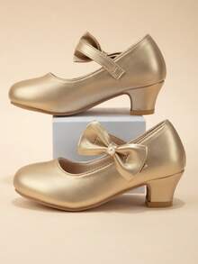 Girls' High Heels 2025 Spring And Autumn New Colorful Princess Shoes, Children's High Heels, Little Girls Performance Versatile Glitter Crystal Shoes