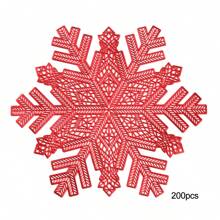 1pc/4pcs/6pcs/8pcs/200pcs Round Snowflake PVC Placemats, Heat-Resistant Non-Slip Decorative Placemats For Western Dining, Hotel, Restaurant, Party, Wedding, Holiday