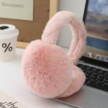 Cute Earmuffs For Women, Korean Style Plush Earmuffs, Adjustable Warm Ear Covers For Winter, Stylish Solid Color, Versatile For Riding Winter Accessories - Earmuffs - View 16