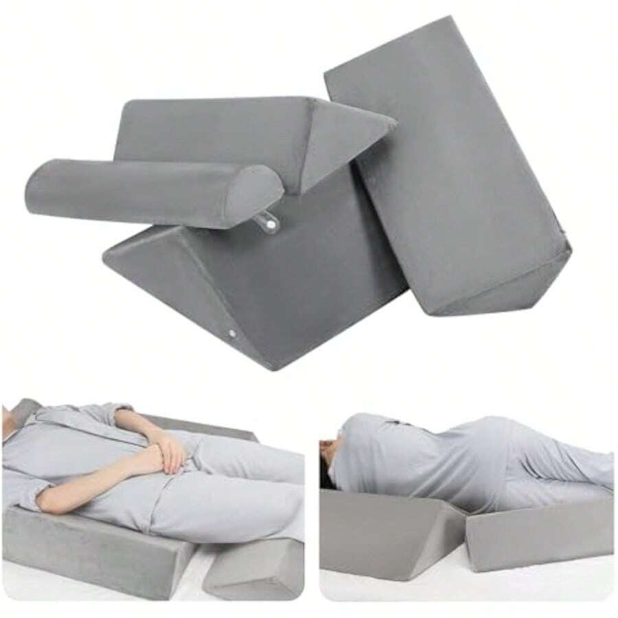 Wedge Pillows For Bed Positioning (4 In 1), Body Positioners For Side Sleepers To Relieve Back Pain, Prevent Bedsores, Elevate Knees, Wedge Pillows For Post-Op, Pregnancy - None - View 1