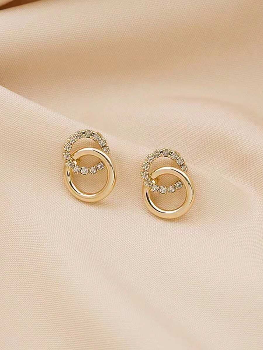 Verschlungene Ring Ohrringe im eleganten, minimalistischen Stil, personalisierter Ohrschmuck-Anhänger für Frauen