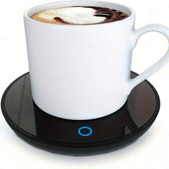 4-inch 55°C constante temperatuur koffiekopjesverwarmer elektrische kopjesmat voor koffiedranken melk thee water warme chocolademelk zilverachtig