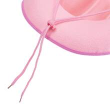 Women's Fashion Western Cowboy Hat - Elegant Raw Edge Wide Brim Design, Suitable For Dates/Parties/Events - 淺粉色 - 查看 5