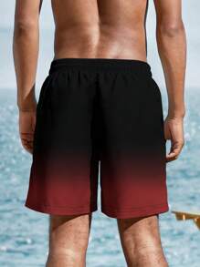 شورت شاطئي ثلاثي الأبعاد مزود بحبل للخصر ، تصميم عصري ، شورت رياضي كاجوال سريع الجفاف للجري