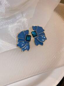 1 Pair Vintage Minimalist Flower Drop Earrings, Fashionable Earring Studs For Women, Suitable For Festival & Daily Wear