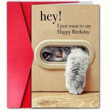 2pcs Cat Greeting Cards With Envelopes, Suitable For Father's Day, Holiday Cards, Birthday Cards, School Supplies,Back To School - Multicolor - View 3