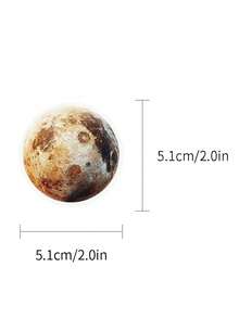 50 个/包星球 PET 贴纸包，防水透明 PET 材质自粘哑光表面，不对称形状，适用于装饰滑板、吉他、行李箱、冰箱和房间 - 独特图案学校用品，返校 - 彩色 - 查看 2