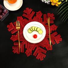 1pc/4pcs/6pcs/8pcs/200pcs Round Snowflake PVC Placemats, Heat-Resistant Non-Slip Decorative Placemats For Western Dining, Hotel, Restaurant, Party, Wedding, Holiday